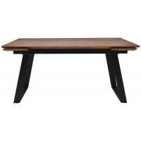 Стол обеденный Сангай 160(220)*80*75 дуб мореный / черный купить в Минске Стол обеденный Сангай 160(220)*80*75 дуб мореный / черный купить в Минске