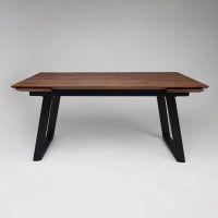 Стол обеденный Сангай 160(220)*80*75 дуб мореный / черный купить в Минске Стол обеденный Сангай 160(220)*80*75 дуб мореный / черный купить в Минске