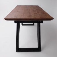 Стол обеденный Сангай 160(220)*80*75 дуб мореный / черный купить в Минске Стол обеденный Сангай 160(220)*80*75 дуб мореный / черный купить в Минске