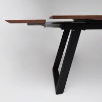 Стол обеденный Сангай 160(220)*80*75 дуб мореный / черный купить в Минске Стол обеденный Сангай 160(220)*80*75 дуб мореный / черный купить в Минске