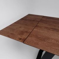 Стол обеденный Сангай 160(220)*80*75 дуб мореный / черный купить в Минске Стол обеденный Сангай 160(220)*80*75 дуб мореный / черный купить в Минске