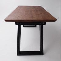 Стол обеденный Сангай 136(196)*80*75 дуб мореный / черный купить в Минске Стол обеденный Сангай 136(196)*80*75 дуб мореный / черный купить в Минске