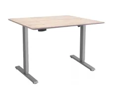 Стол с регулируемой высотой Wooden Electric Desk Slim Grey 130*75*2,7 см (массив дерева) (скошенный край)