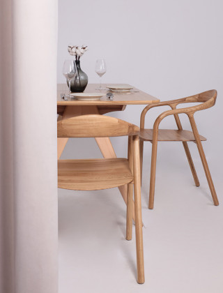 Стол обеденный Дэвид 1450(1950)*850 светлый бук без тонировки/светлый бук купить в Минске