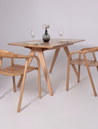 Стол обеденный Дэвид 1450(1950)*850 светлый бук без тонировки/светлый бук купить в Минске