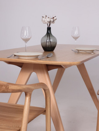 Стол обеденный Дэвид 1450(1950)*850 светлый бук без тонировки/светлый бук купить в Минске