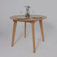 Стол обеденный Крит 1100(1450)*1100 светлый бук без тонировки/светлый бук купить в Минске