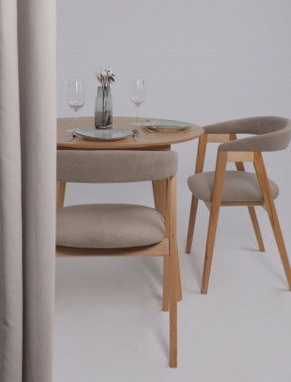 Стул ЛОНДОН песочный микровелюр D Simple 05/светлый бук купить в Минске