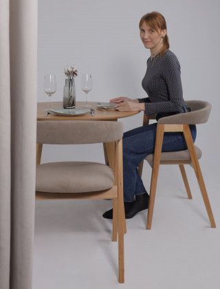 Стул ЛОНДОН песочный микровелюр D Simple 05/светлый бук купить в Минске