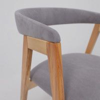 Стул ЛОНДОН серый микровелюр D Simple 27/светлый бук купить в Минске