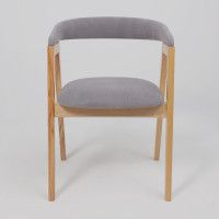 Стул ЛОНДОН серый микровелюр D Simple 27/светлый бук купить в Минске