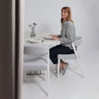 Стул Талер светло-серый велюр Moss 900/белый купить в Минске