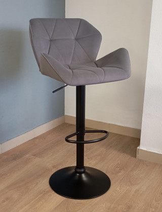 Стул барный BERLIN GB (Берлин) Kiton 725 темно-серый велюр/черный купить в Минске