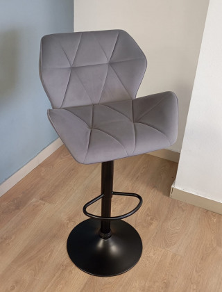 Стул барный BERLIN GB (Берлин) Kiton 725 темно-серый велюр/черный купить в Минске