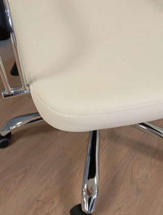 Кресло Ирис (Iris) Лайт экокожа кремовый/хром купить в Минске