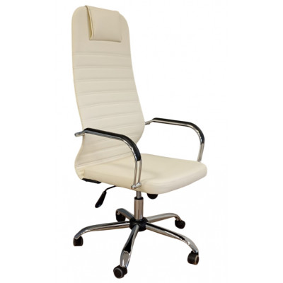 Кресло Ирис (Iris) Лайт экокожа кремовый/хром купить в Минске