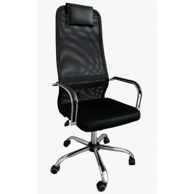 Кресло Ирис (Iris) Лайт сетка черный/хром купить в Минске