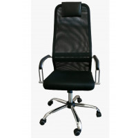 Кресло Ирис (Iris) Лайт сетка черный/хром купить в Минске