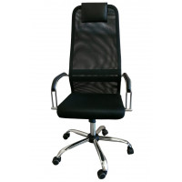 Кресло Ирис (Iris) Лайт сетка черный/хром купить в Минске