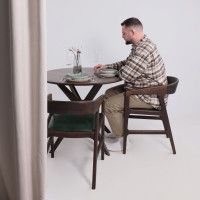 Стул ВАРДО КОМФОРТ ПЛЮС нат. кожа зеленый/дуб натуральный/покрытие рич купить в Минске