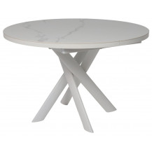 Стол раздвижной RONALDO-120 120(160) PATAGONOA BIANCO GLOSS PREMIUM CER/белый