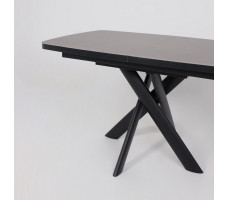 Стол раздвижной LEONEL-130 130(165)*85 INDIGO GREY ST CER/черный