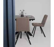 Стол раздвижной LEONEL-130 130(165)*85 INDIGO GREY ST CER/черный