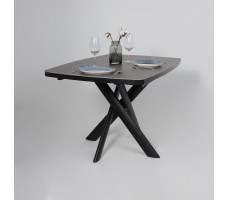 Стол раздвижной LEONEL-130 130(165)*85 INDIGO GREY ST CER/черный