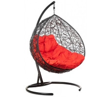 Подвесное кресло-кокон BiGarden Gemini Black (Джемини) красная подушка (в наличии 1 шт.)