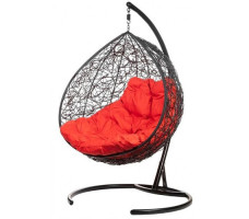 Подвесное кресло-кокон BiGarden Gemini Black (Джемини) красная подушка (в наличии 1 шт.)
