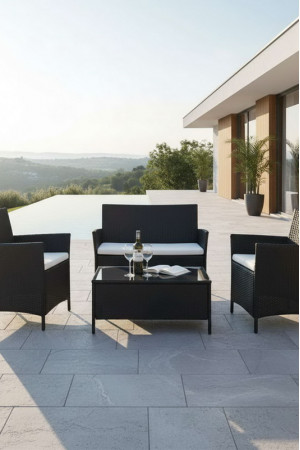 Живые фото Комплект мебели PATIO черный