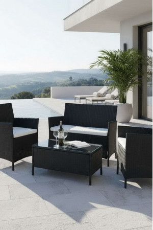 Живые фото Комплект мебели PATIO черный