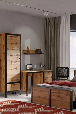 Живые фото Стол обеденный LOFT STO130/170 раздвижной 130(170)*80*77 дуб вотан / черный