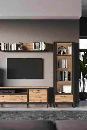 Живые фото Стол обеденный LOFT STO130/170 раздвижной 130(170)*80*77 дуб вотан / черный
