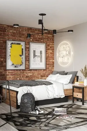 Живые фото Стол обеденный LOFT STO130/170 раздвижной 130(170)*80*77 дуб вотан / черный