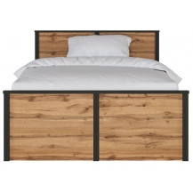 Кровать LOFT LOZ120х200 Д 120*200 дуб вотан/черный (с гибким основанием) Кровать LOFT LOZ120х200 Д 120*200 дуб вотан/черный (с гибким основанием)