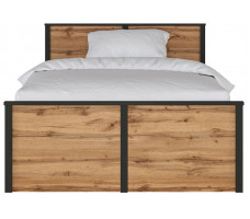 Кровать LOFT LOZ120х200 Д 120*200 дуб вотан/черный (с гибким основанием)