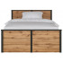 Кровать LOFT LOZ120х200 Д 120*200 дуб вотан/черный (с гибким основанием)