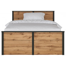 Кровать LOFT LOZ120х200 М 120*200 дуб вотан/черный (с металлическим основанием)