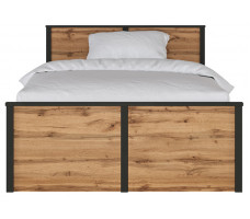 Кровать LOFT LOZ120х200 М 120*200 дуб вотан/черный (с металлическим основанием)
