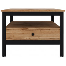 Стол журнальный Loft LAW 70*70*52 дуб вотан/черный