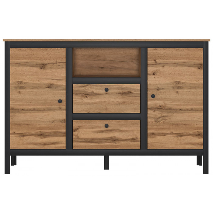 Тумба Loft KOM2D2S/150 150*38.5*98.5 дуб вотан/черный матовый