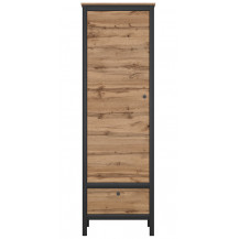 Шкаф Loft REG1D1S 62*38.5*192.5 дуб вотан / черный матовый