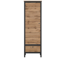 Шкаф Loft REG1D1S 62*38.5*192.5 дуб вотан / черный матовый