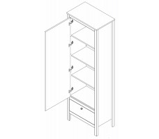 Шкаф Loft REG1D1S 62*38.5*192.5 дуб вотан / черный матовый