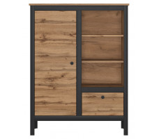 Шкаф Loft REG1D1S/90 92*38.5*120.5 дуб вотан / черный матовый