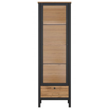 Шкаф Loft REG1W1S 62*38.5*192.5 дуб вотан / черный матовый