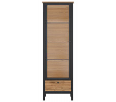 Шкаф Loft REG1W1S 62*38.5*192.5 дуб вотан / черный матовый