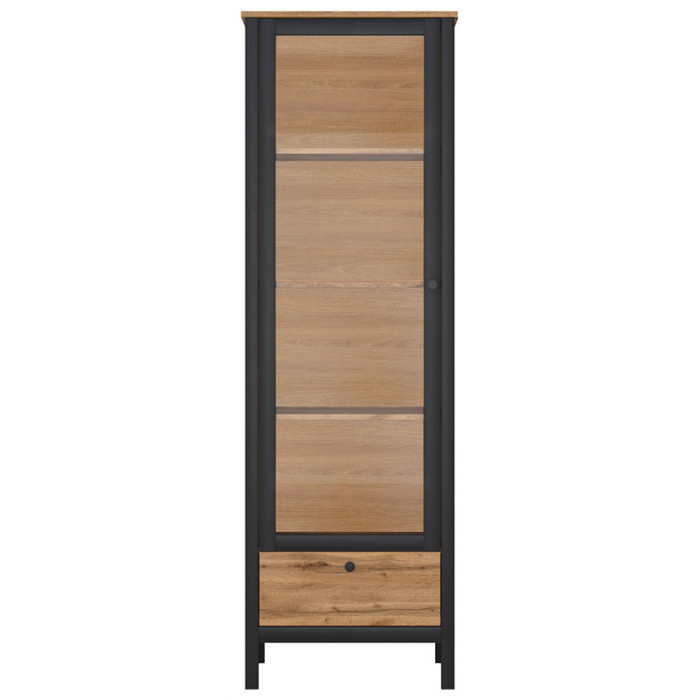 Шкаф Loft REG1W1S 62*38.5*192.5 дуб вотан / черный матовый