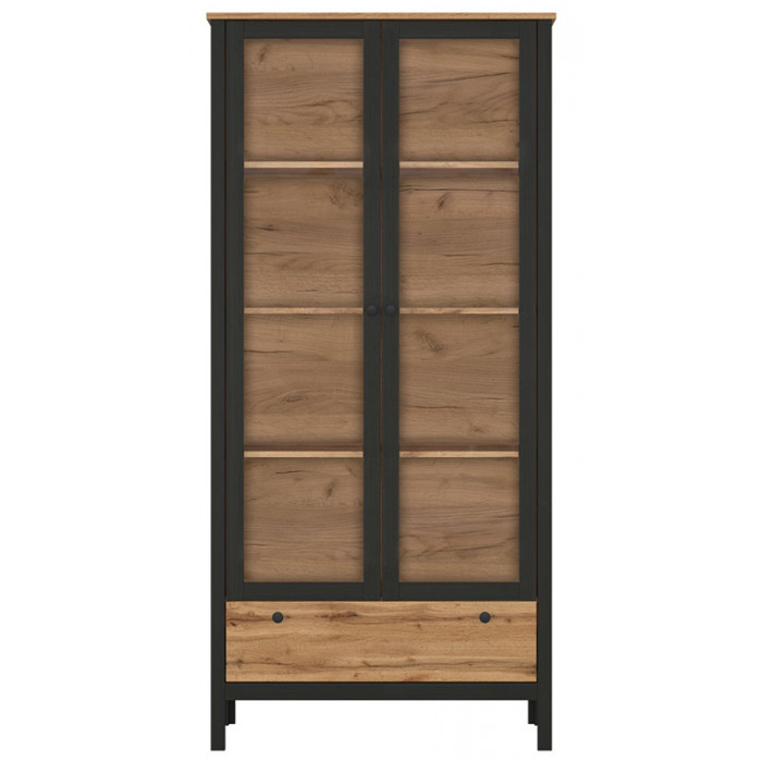 Шкаф Loft REG2W1S 92*88.5*192.5 дуб вотан / черный матовый
